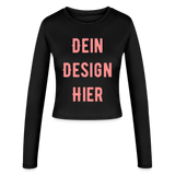 Frauen Slim Fit Langarmshirt - Schwarz