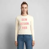 Frauen Slim Fit Langarmshirt - Creme