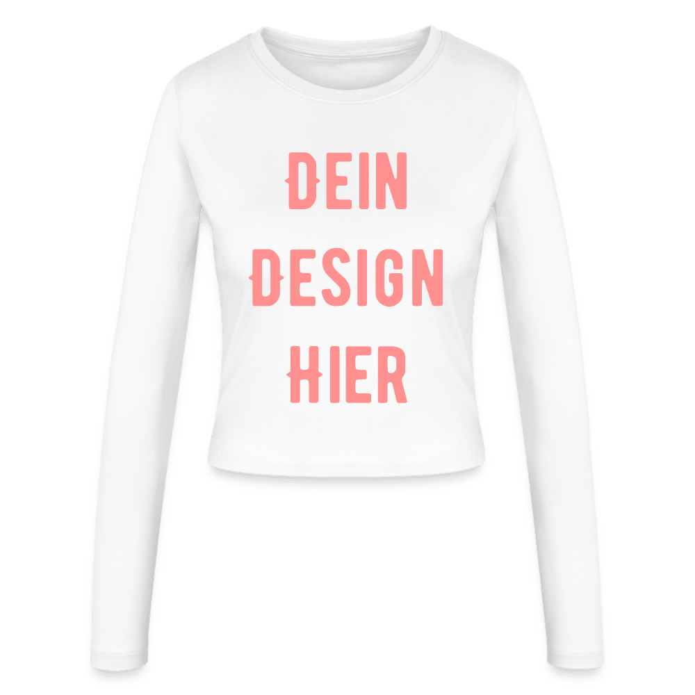 Frauen Slim Fit Langarmshirt - Weiß