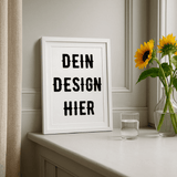 Gerahmtes Poster (27 × 37 cm) - Weiß