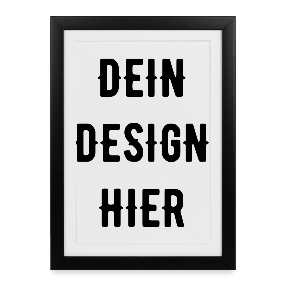 Gerahmtes Poster (27 × 37 cm) - Schwarz