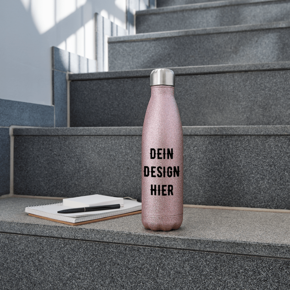 Glitzer Edelstahl Thermosflasche - Pink Glitzer