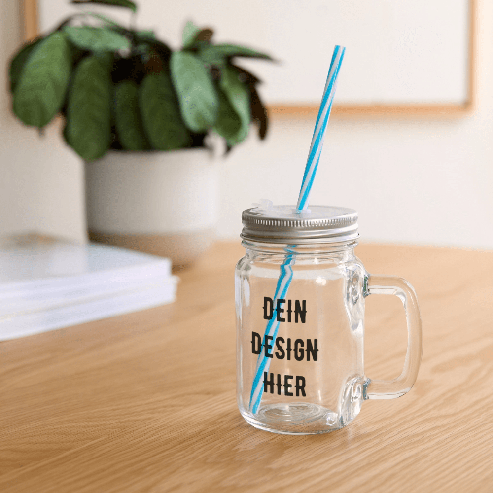 Henkelglas mit Schraubdeckel - Klar