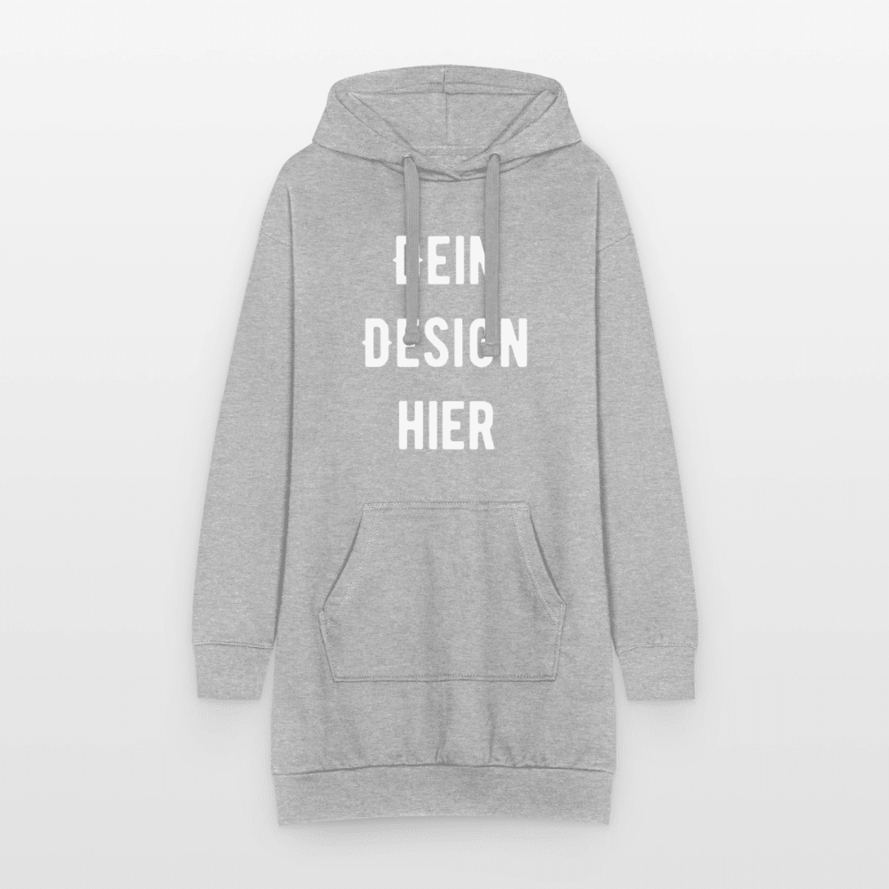 Hoodie-Kleid - Grau meliert