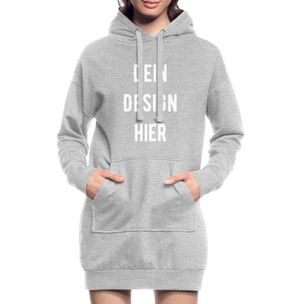 Hoodie-Kleid - Grau meliert