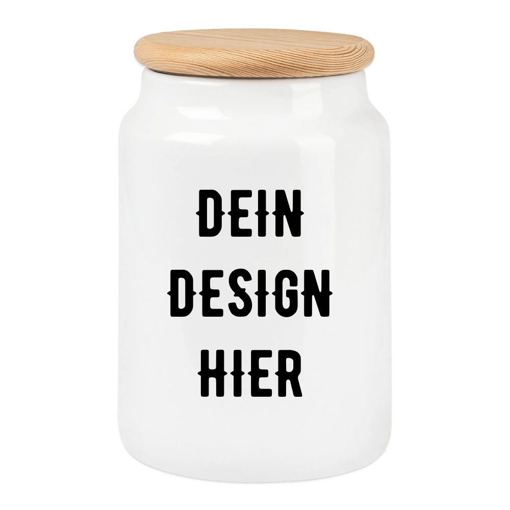 Keksdose mit Holzdeckel - Weiß