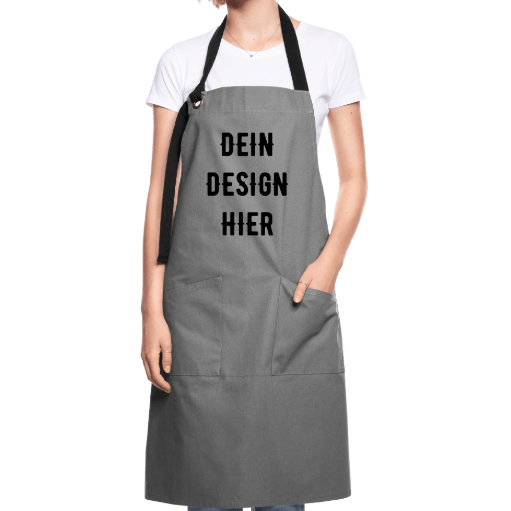 Kontrastschürze - Grau/Schwarz