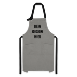 Kontrastschürze - Grau/Schwarz