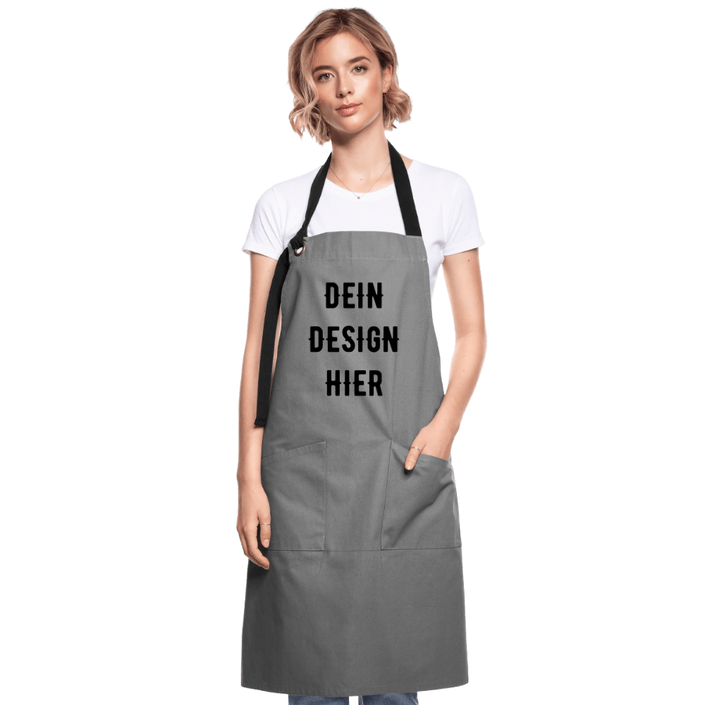 Kontrastschürze - Grau/Schwarz