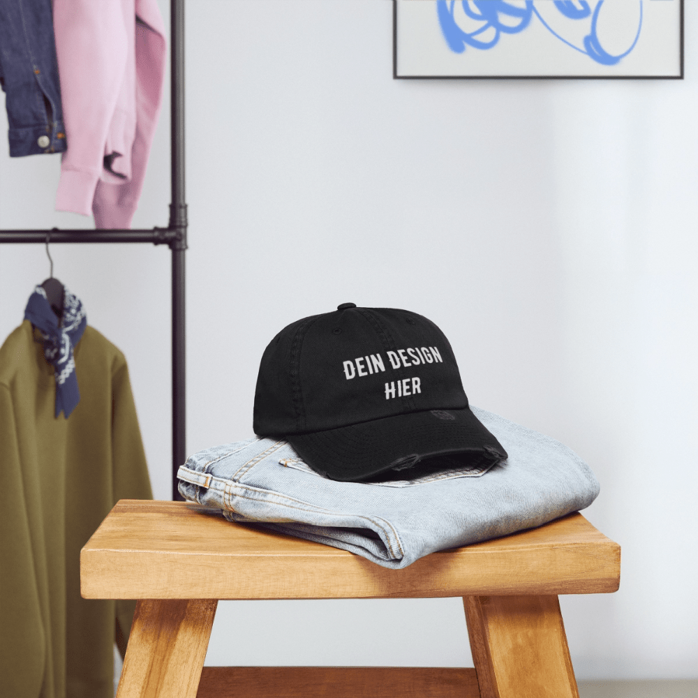 Low Profile Destroyed Cap - Schwarz