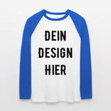 Männer Baseballshirt langarm - Weiß/Royalblau