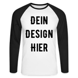 Männer Baseballshirt langarm - Weiß/Schwarz