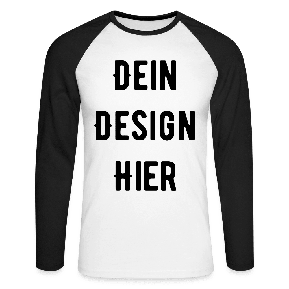 Männer Baseballshirt langarm - Weiß/Schwarz