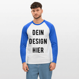 Männer Baseballshirt langarm - Weiß/Royalblau