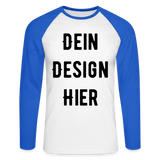 Männer Baseballshirt langarm - Weiß/Royalblau