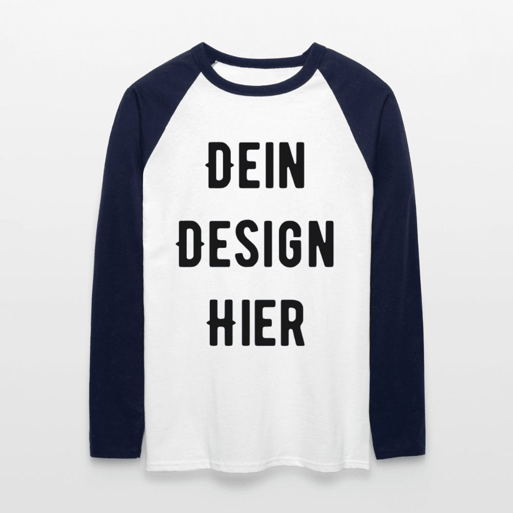 Männer Baseballshirt langarm - Weiß/Navy