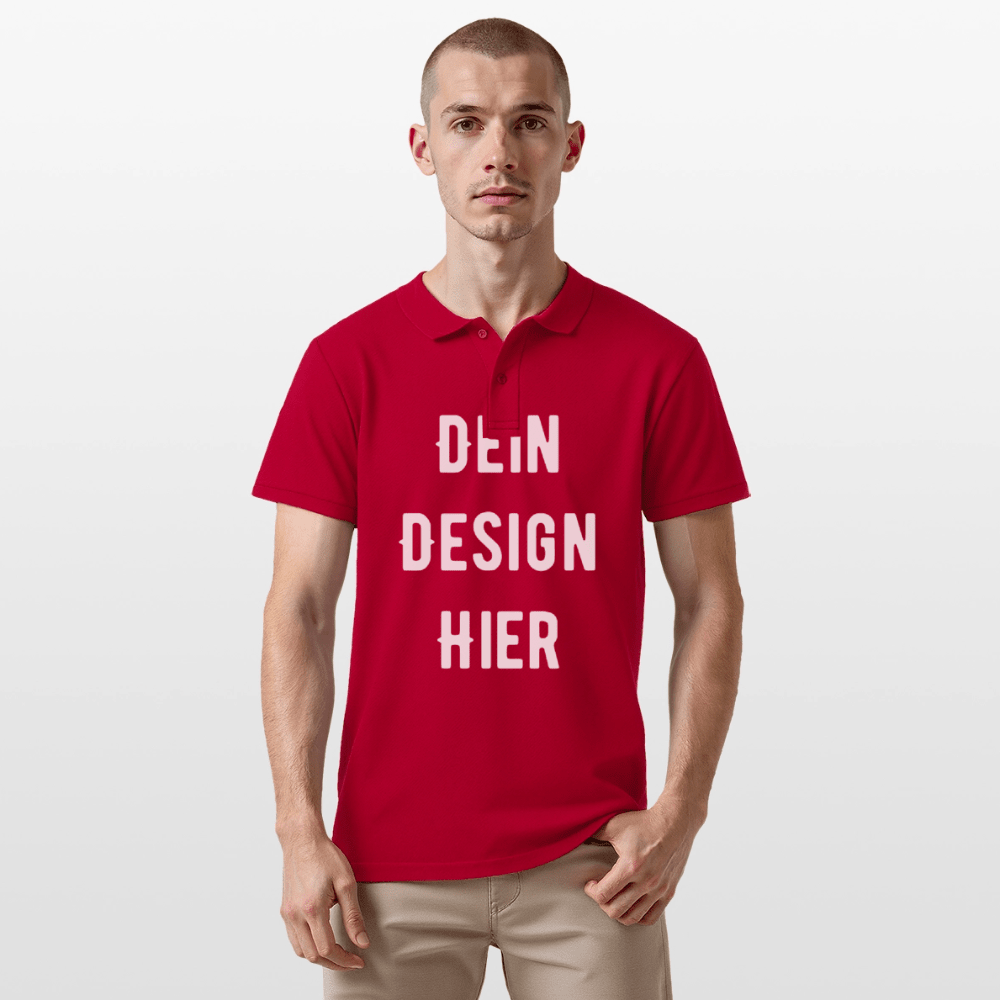 Männer Poloshirt - cherry red