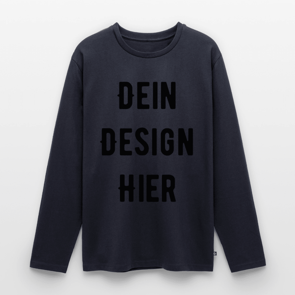 Männer Premium Bio Langarmshirt - Navy