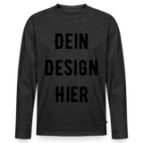 Männer Premium Bio Langarmshirt - Anthrazit meliert