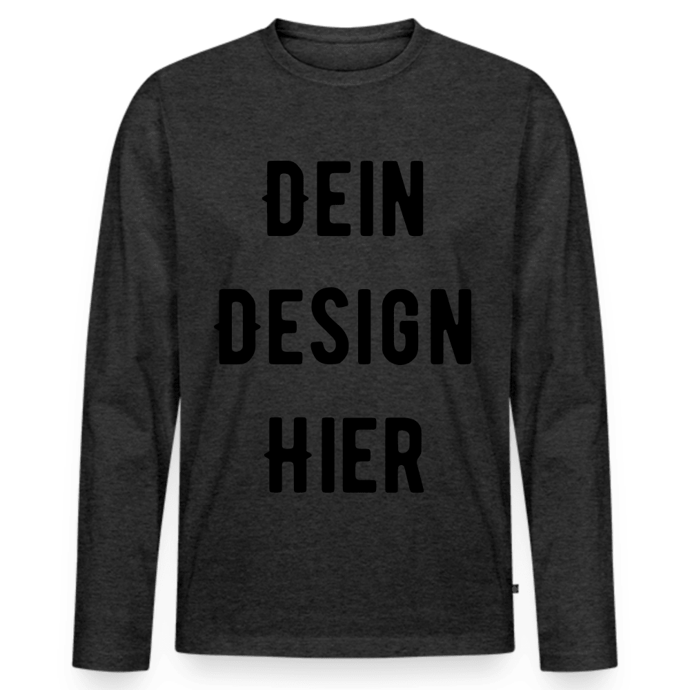 Männer Premium Bio Langarmshirt - Anthrazit meliert