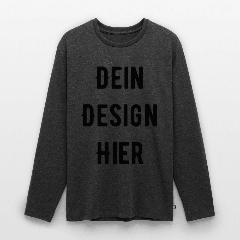 Männer Premium Bio Langarmshirt - Anthrazit meliert