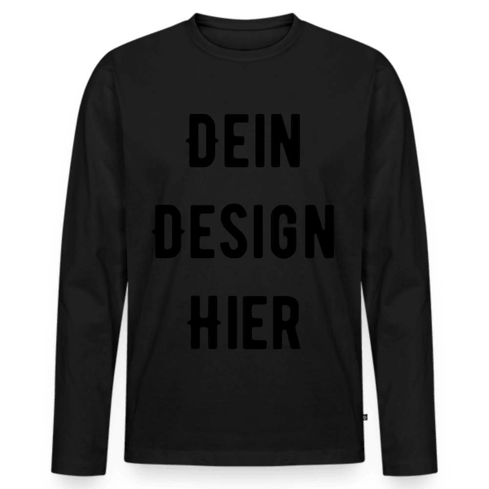 Männer Premium Bio Langarmshirt - Schwarz