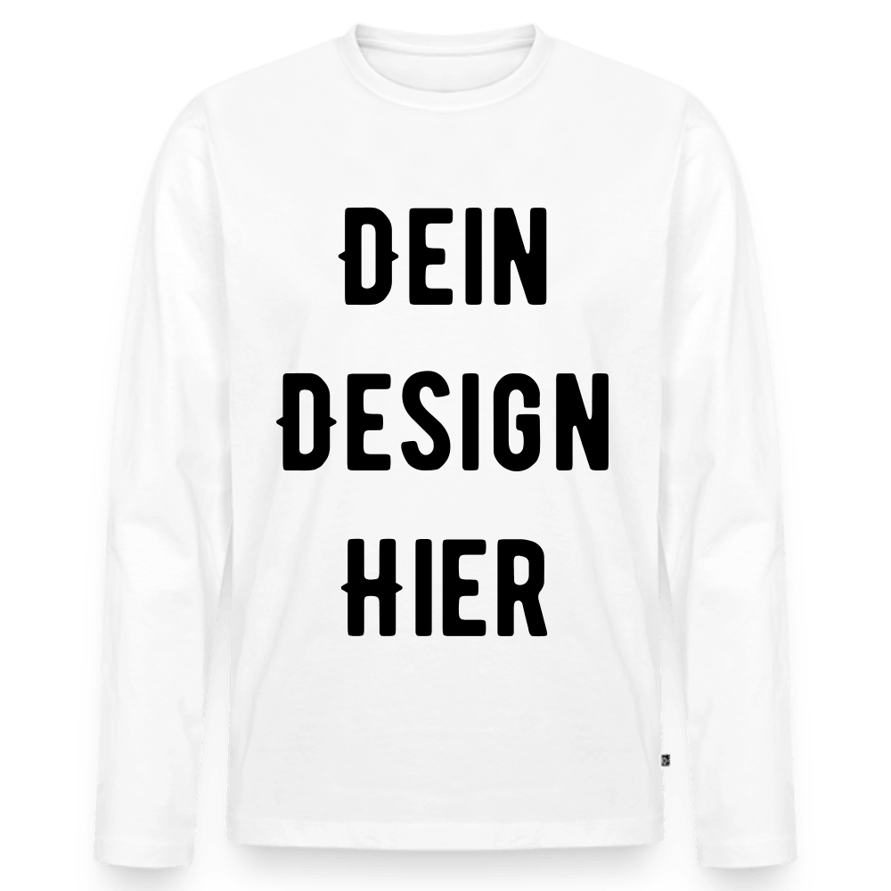 Männer Premium Bio Langarmshirt - Weiß