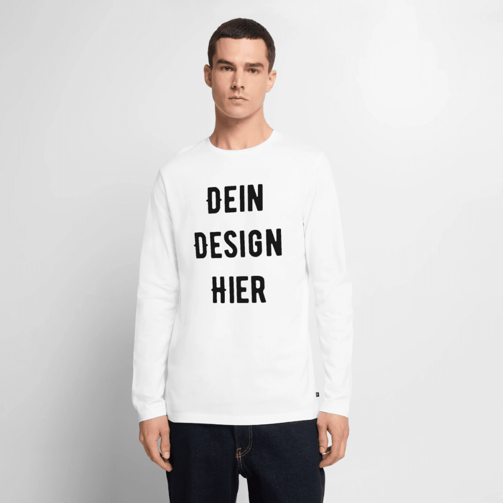 Männer Premium Bio Langarmshirt - Weiß