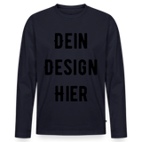 Männer Premium Bio Langarmshirt - Navy