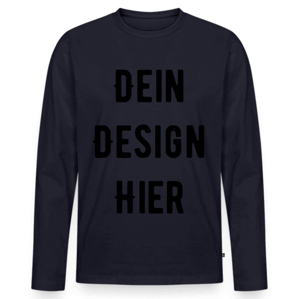 Männer Premium Bio Langarmshirt - Navy
