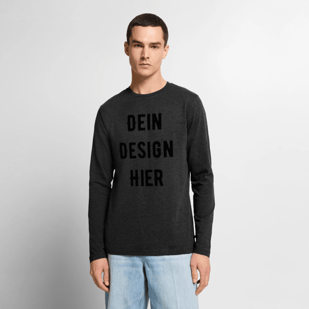 Männer Premium Bio Langarmshirt - Anthrazit meliert