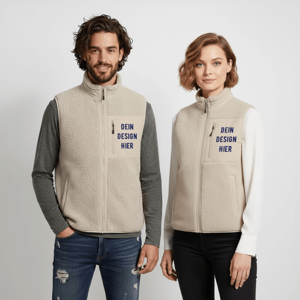 MEDIUM FIT Unisex Sherpa-Weste von Stanley/Stella - Beige