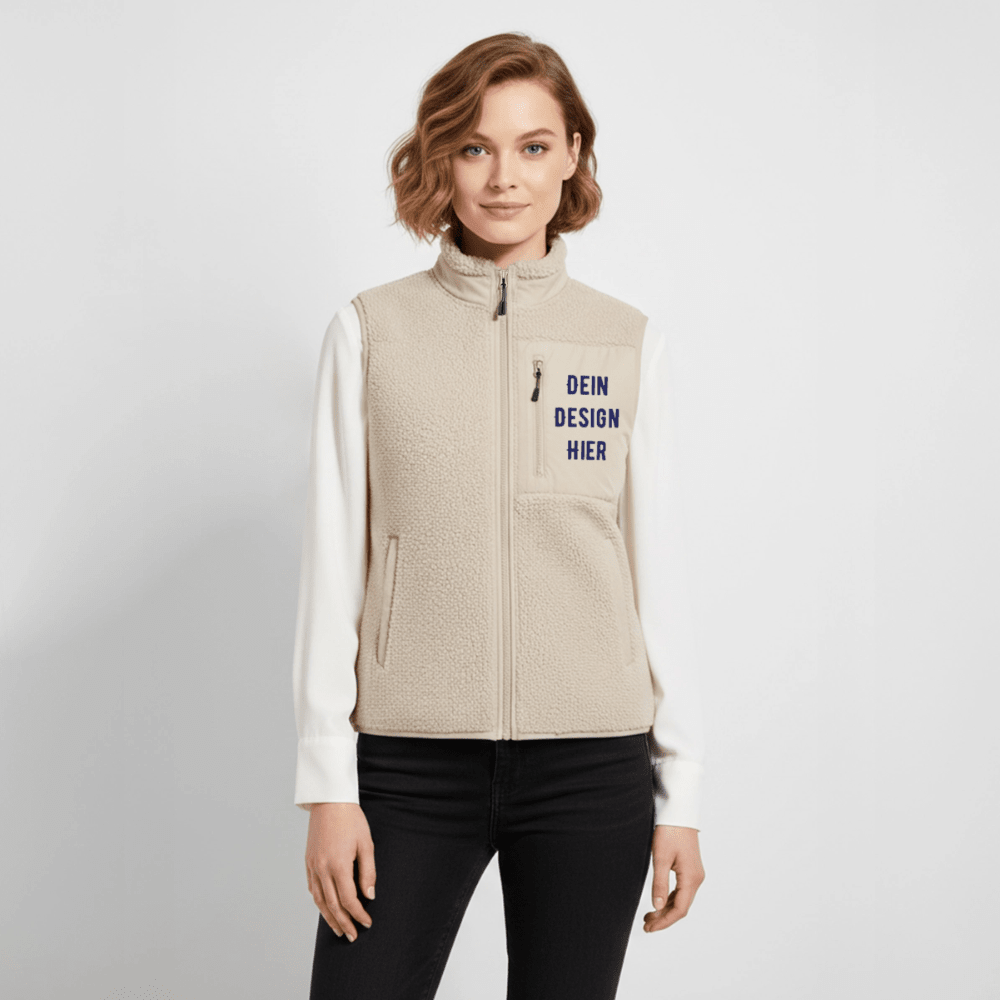 MEDIUM FIT Unisex Sherpa-Weste von Stanley/Stella - Beige