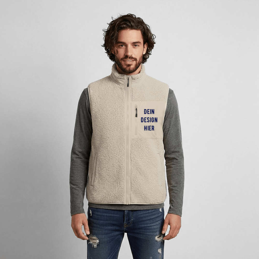 MEDIUM FIT Unisex Sherpa-Weste von Stanley/Stella - Beige