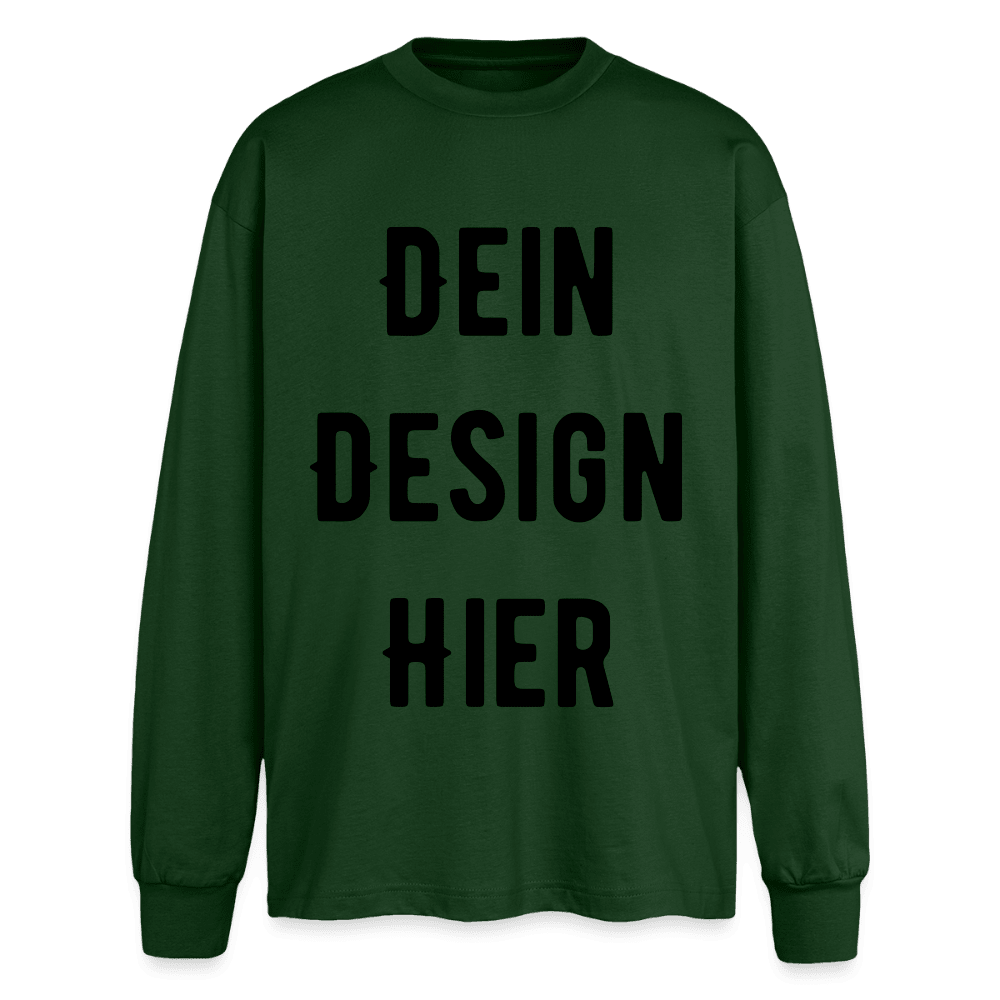 Oversized Langarmshirt - Flaschengrün