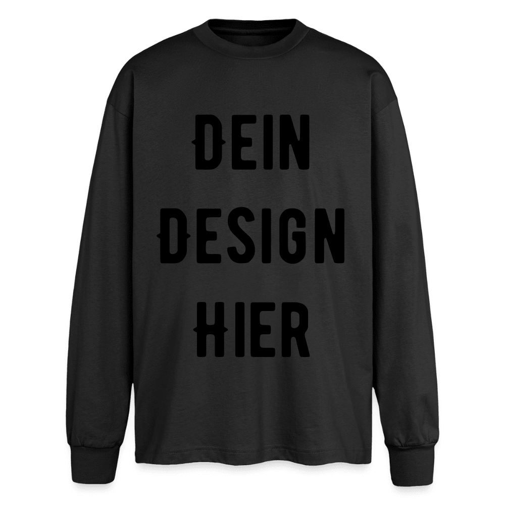 Oversized Langarmshirt - Schwarz