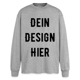 Oversized Langarmshirt - Grau meliert