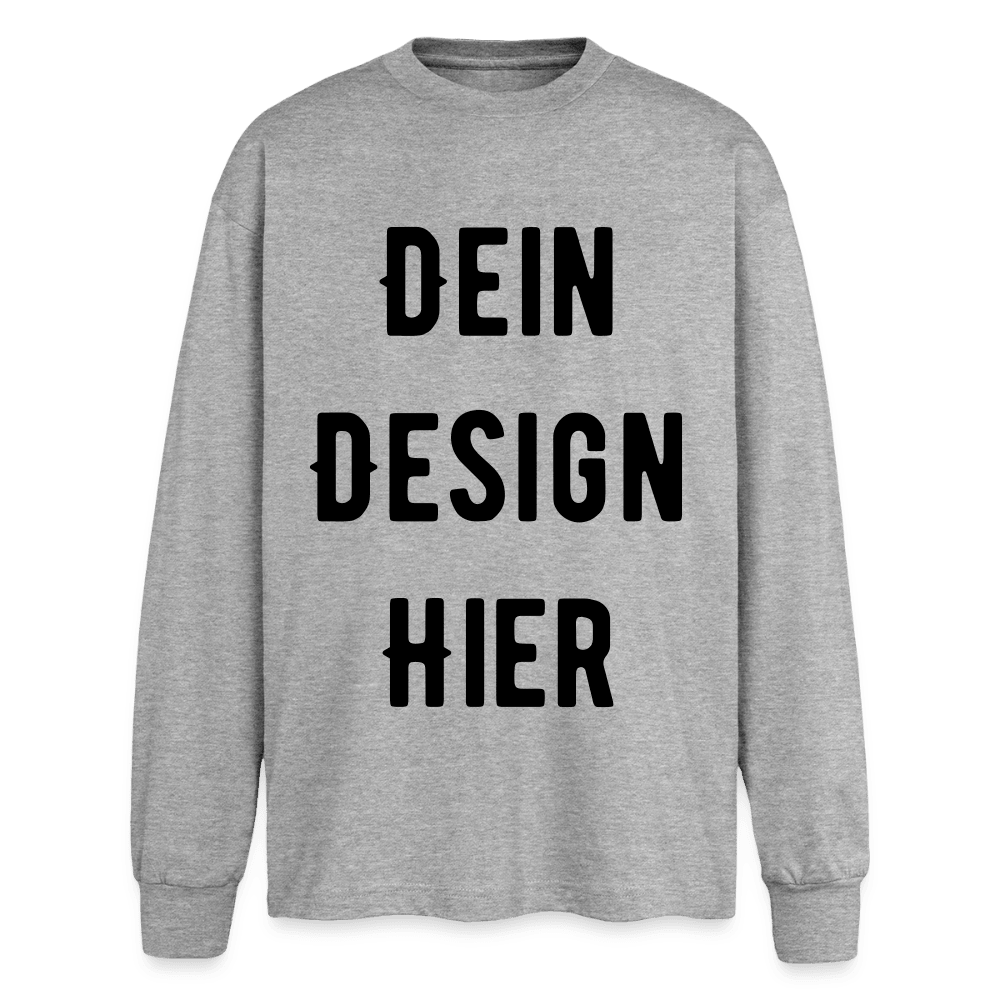 Oversized Langarmshirt - Grau meliert