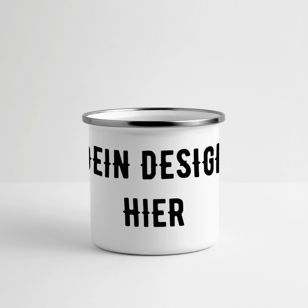 Panorama Emaille-Tasse - Weiß