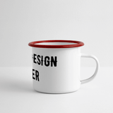 Panorama Emaille-Tasse - Weiß/Rot