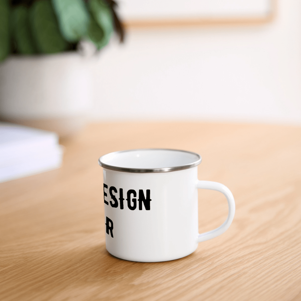 Panorama Emaille-Tasse - Weiß