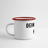 Panorama Emaille-Tasse - Weiß/Rot