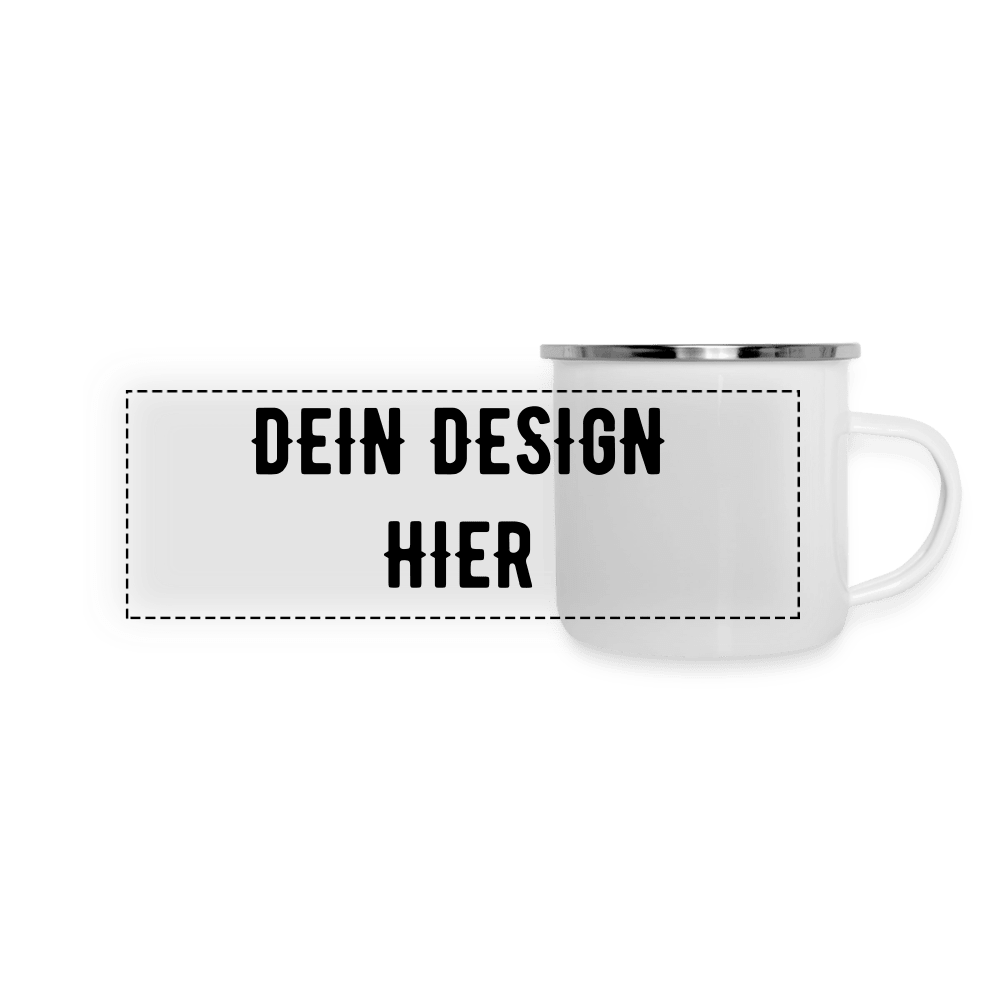 Panorama Emaille-Tasse - Weiß