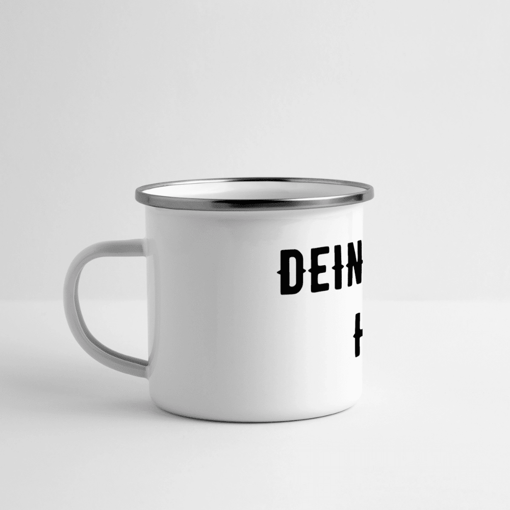 Panorama Emaille-Tasse - Weiß