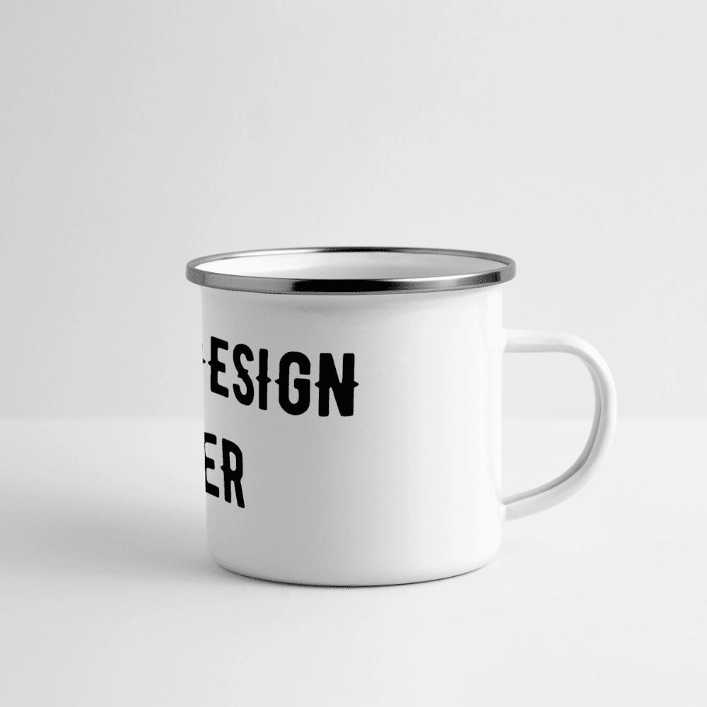 Panorama Emaille-Tasse - Weiß