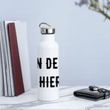 Panorama Thermosflasche mit Bambusdeckel - Weiß