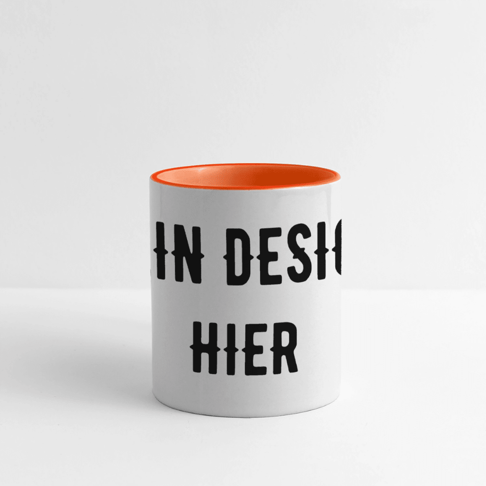 Panoramatasse - Weiß/Orange