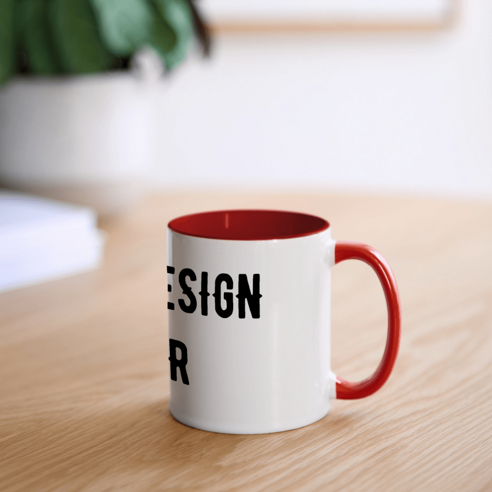 Panoramatasse - Weiß/Rot