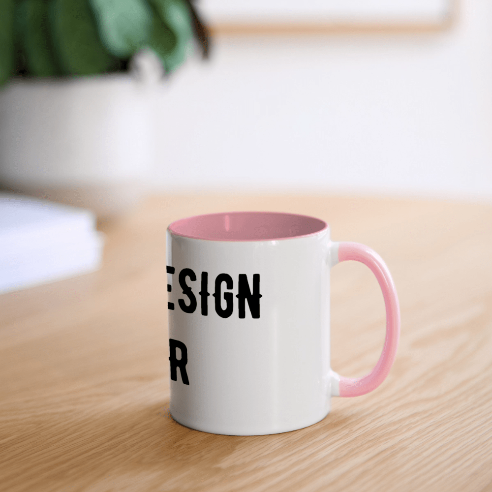 Panoramatasse - Weiß/Pink