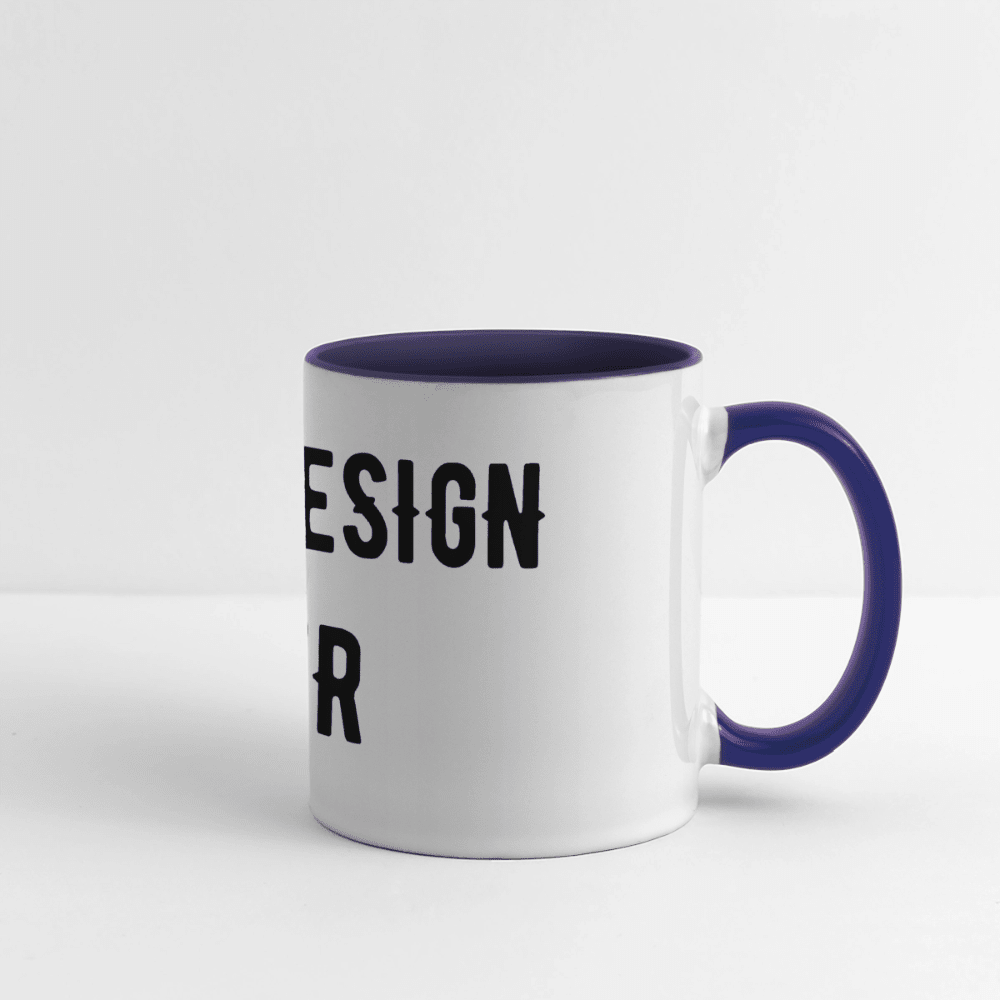 Panoramatasse - Weiß/Kobaltblau